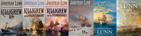 Killigrew R. N. ©2000 D Hall, Killigrew and the Golden Dragon ©2001 D Hall, Killigrew and the Incorrigibles ©2002 D Hall, Killigrew and the North-West Passage ©2003 D Hall, Killigrew's Run ©2004 D Hall, Killigrew and the Sea Devil ©2005 D Hall, images courtesy of Hodder Headline.