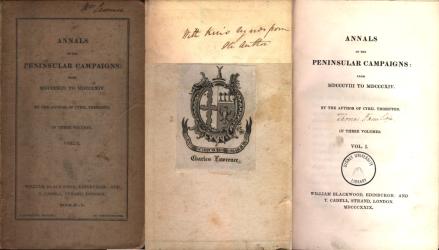 Hamilton's 'Annals of the Peninsular War', published 1829, signed by the author.