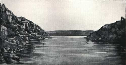 Oporto, looking upstream towards Avintas, Serra convent on the right, Seminary just visible on the left, from Oman, volume 2