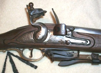 Lock of a replica Brown Bess musket. Image courtesy of Dan.