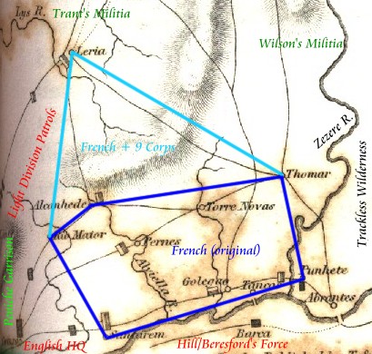 Part of the map of Massena's withdrawal, from Napier (Ed 2, Vol 3) with additions by Sue.